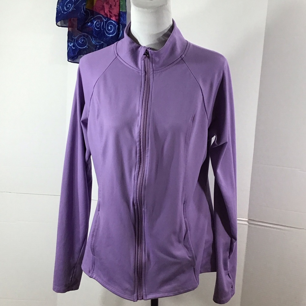Bally lavender zip front athletic jacket XL